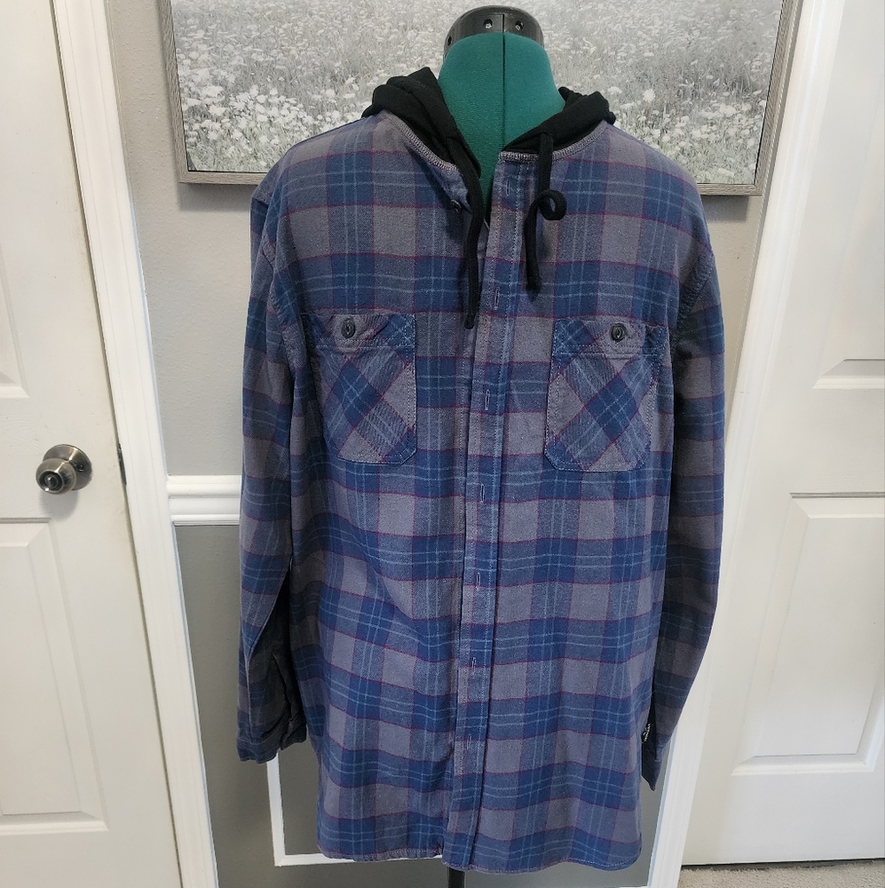 UNIONBAY Blue and Gray Plaid Jacket